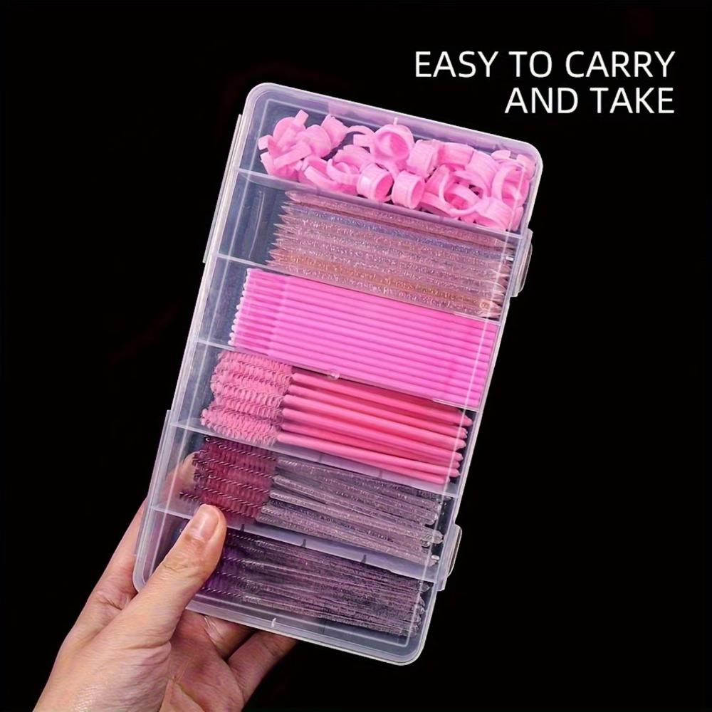 Clear Plastic Eyelash Extension Storage Box 6-Compartment Organizer Glue Tweezers Tool
