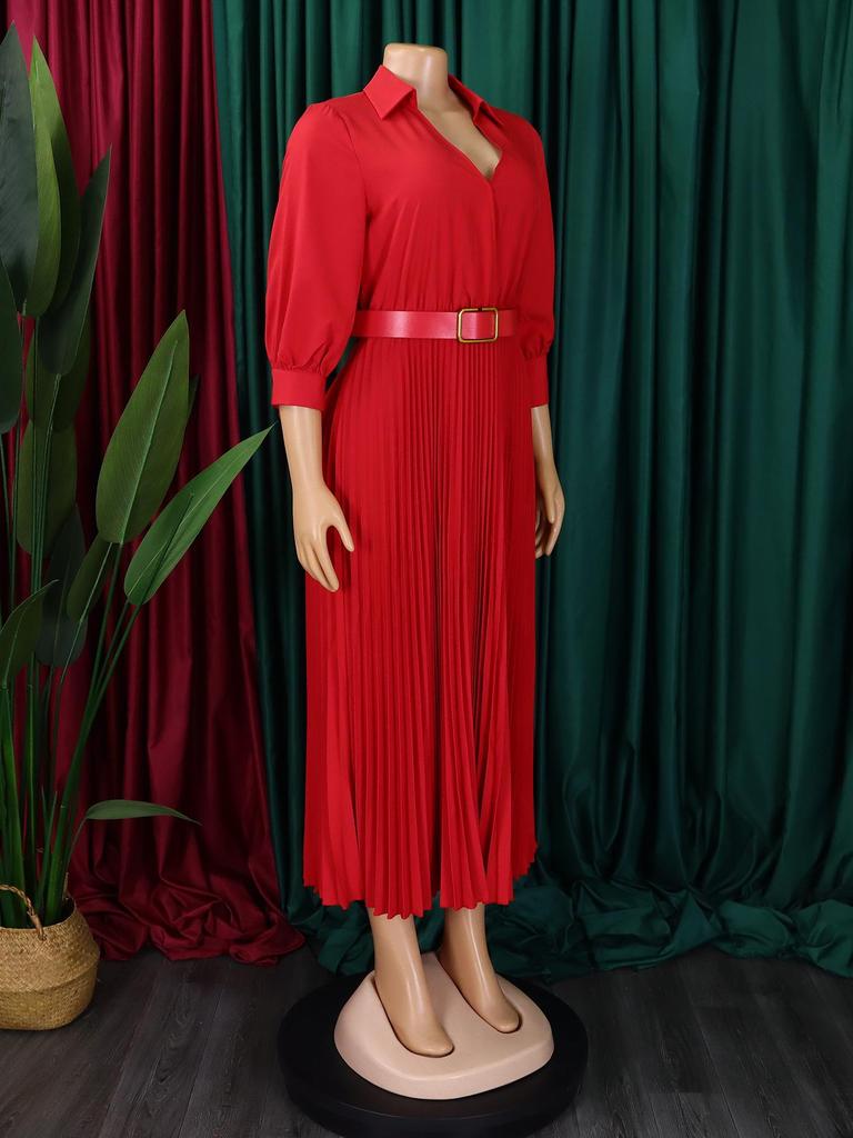 Women's Fashion Solid Color Plus Size Dress