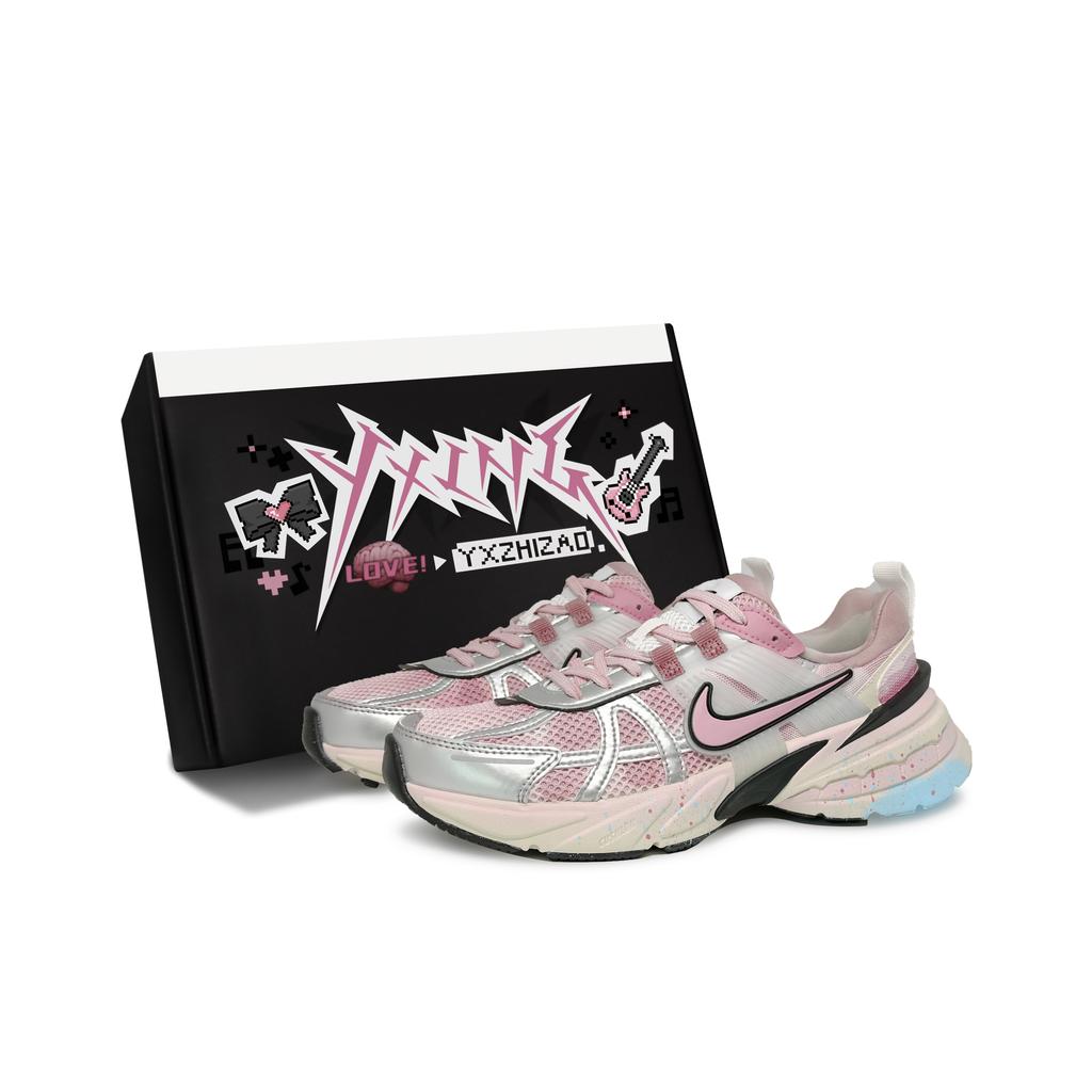 Nike V2K Run Ткань Нескользящие, Износостойкие, Легкие Низкие Повседневные Беговые Кроссовки Женские FD0736-100(Team186-S-BOX)