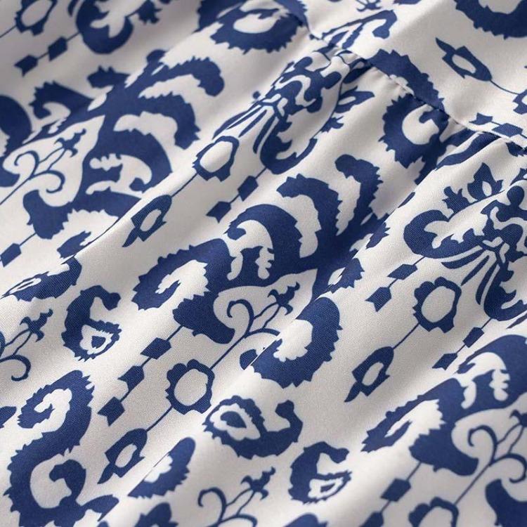 Женское летнее платье А-силуэта с высокой талией, коротким рукавом, этническим принтом и шнуровкой