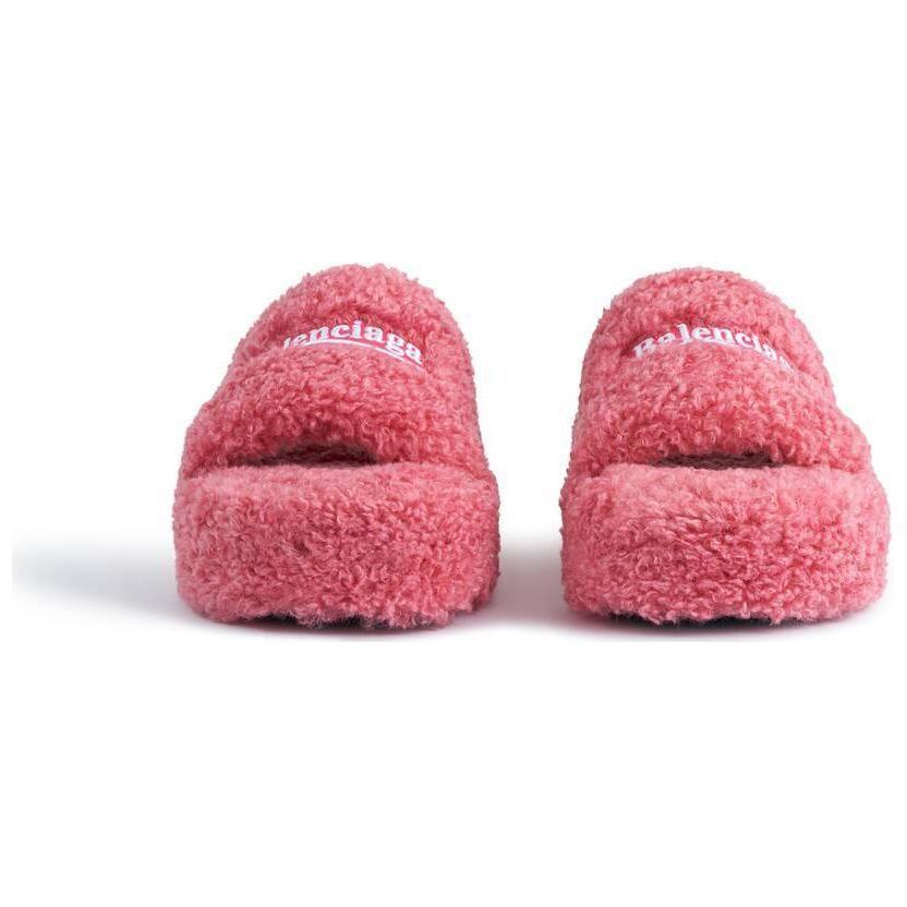 Balenciaga Женские пушистые шлепанцы 'Sweet Pink' 762826W2DO15596