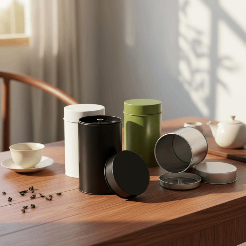 Moisture-resistant Tinplate Tea Canister Double Seal Lid Tea Can Simple Tea Storage Box Candy