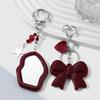 Exquisite Temperament Red Heart Bow Charms Keychain Versatile Phone Pendant Backpack Hanging Ornament Accessories Gifts