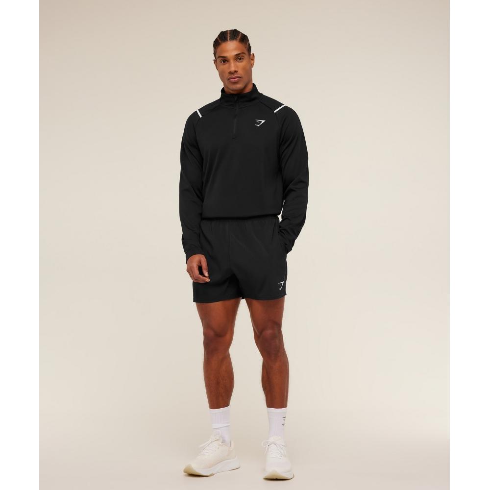 Gymshark Arrival Contrast 1 4 Zip Black A5b2b Bdkq