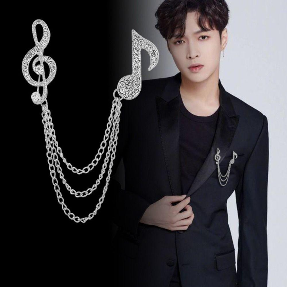Clothes Pin Clothes Accessories Korean Style Badge Sweater Coat Collar Pin Musical Note Brooch