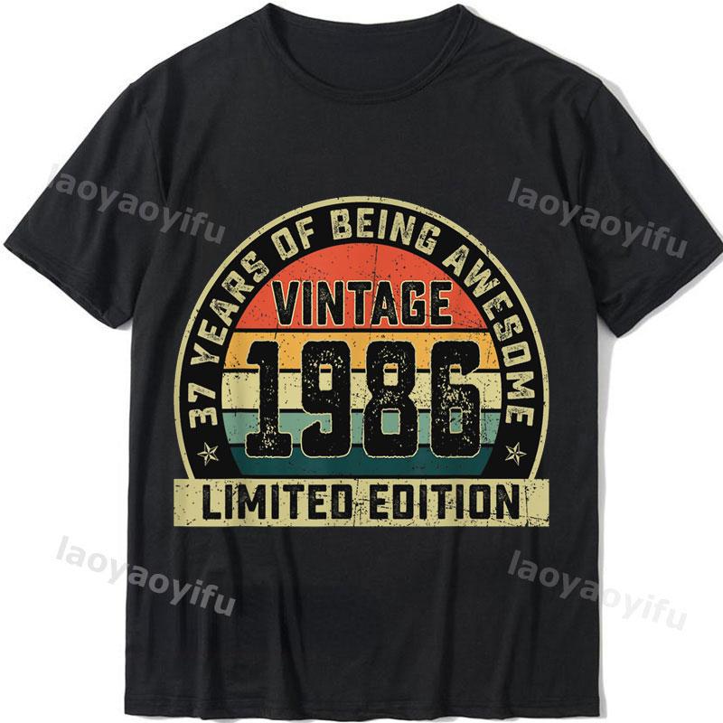2024 Unisex Summer Tops Tshirt Vintage 1986 Classics Tshire Streetwear Printed Tshirt Top Retro Style Tshirt