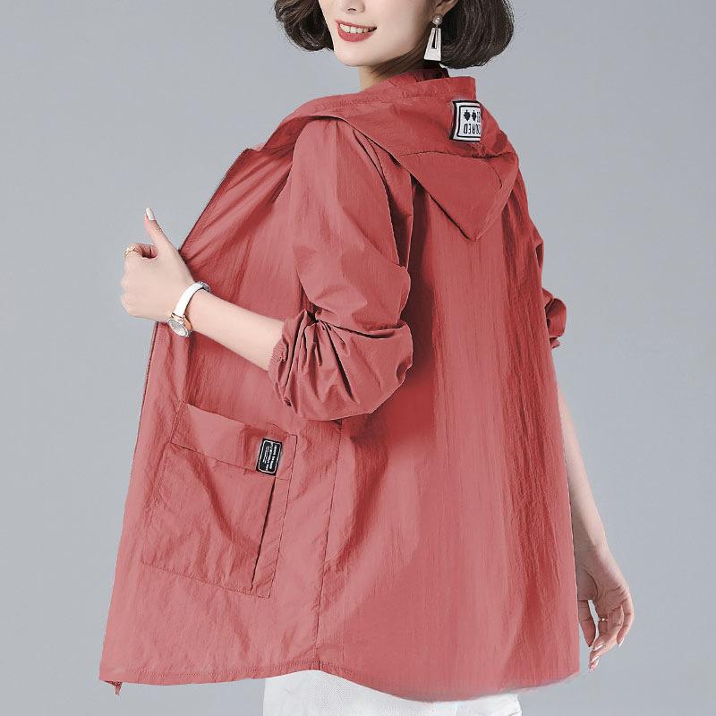 Весенне-летняя модная тонкая ветровка, женская куртка, пальто, женская длинная бейсбольная форма с капюшоном, свободные куртки
