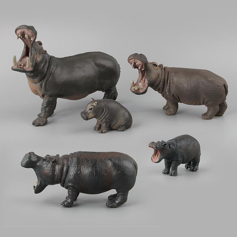 Wild Mammal Model Toy Simulation Hippo Solid Static Ornament Doll Boutique Children'S Gift