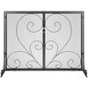 VEVOR Fireplace Screen 2 Panel with Door, Sturdy Iron Mesh Fireplace Screen, 990(L) x802(H)MM Spark Guard Cover, Simple Installation