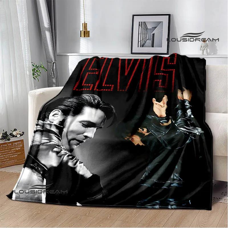 E-Elvis-Presley Retro print blanket blankets for beds Picnic blankets Flange blanket Soft and comfortable blanket birthday gift