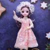 30CM Mini Movable 23Jointed Doll Girls Toy 3D Big Eyes BJD Princess Full Outfits Dresses  Collection Childrens Doll Gift