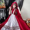 JUNDOMECY Halloween Cosplay Little Red Riding Hood Costume for Luxurious and Plus Size Outfit with Fairytale Character Costume for Cultural Stage and