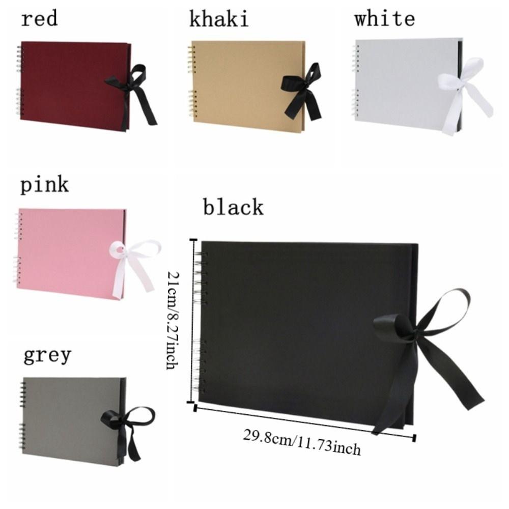 Scrapbook Black Inner Pages Ribbon Photo Albums Handmade 40 Sheets DIY Craft Album Creative Minimalist Memory Books Scrapbooking