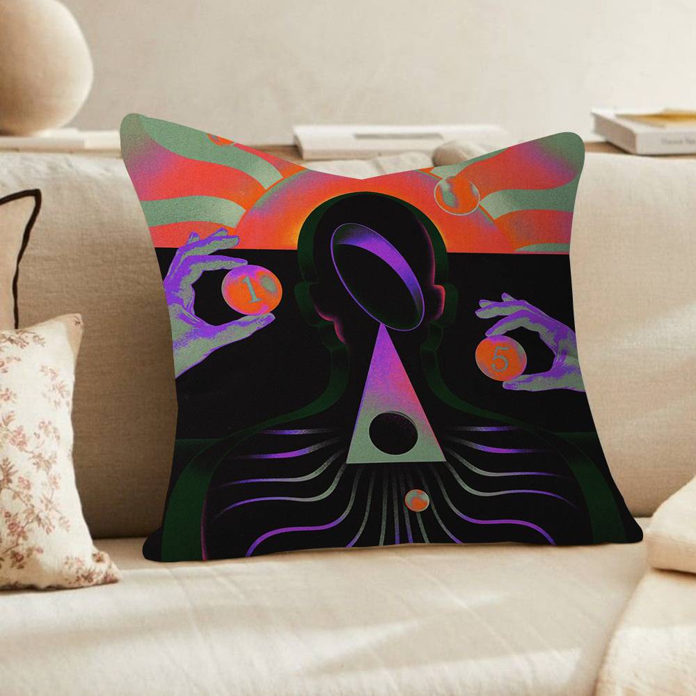 Abstract Futurism Wall Art Dark Colorful Pillow Cushion Cover Pillowcase Living Room Sofa Home Decor Customized