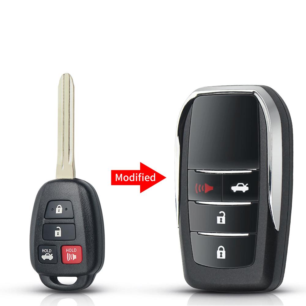 KEYYOU For Toyota Prius C Corolla Yaris Avensis 2013 2014 2015 2016 2017 2018 Modified Folding Car Key Shell Case TOY43 Blade