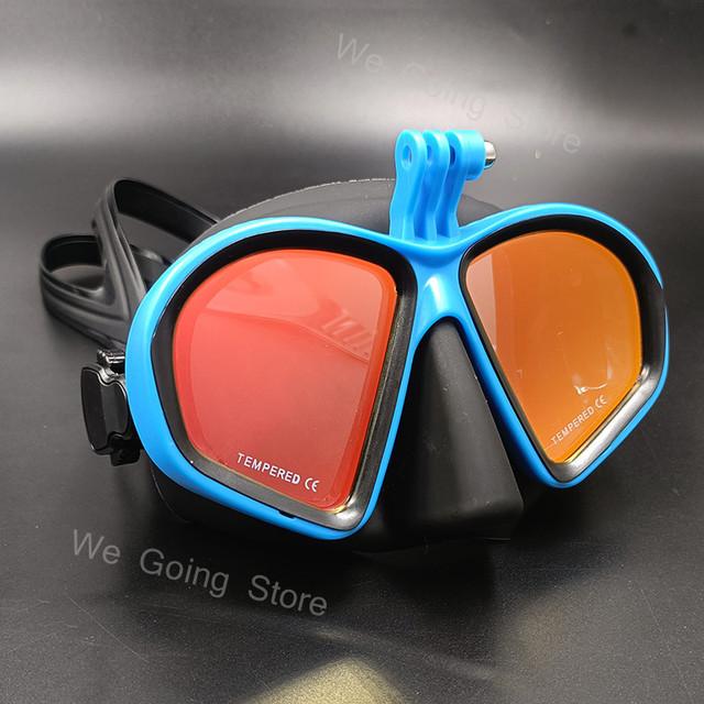 Mirror Lens Professional Scuba Diving Mask Snorkelling Set for Adults Dive Swim Underwater Glasses Mask with Mount for GoPro