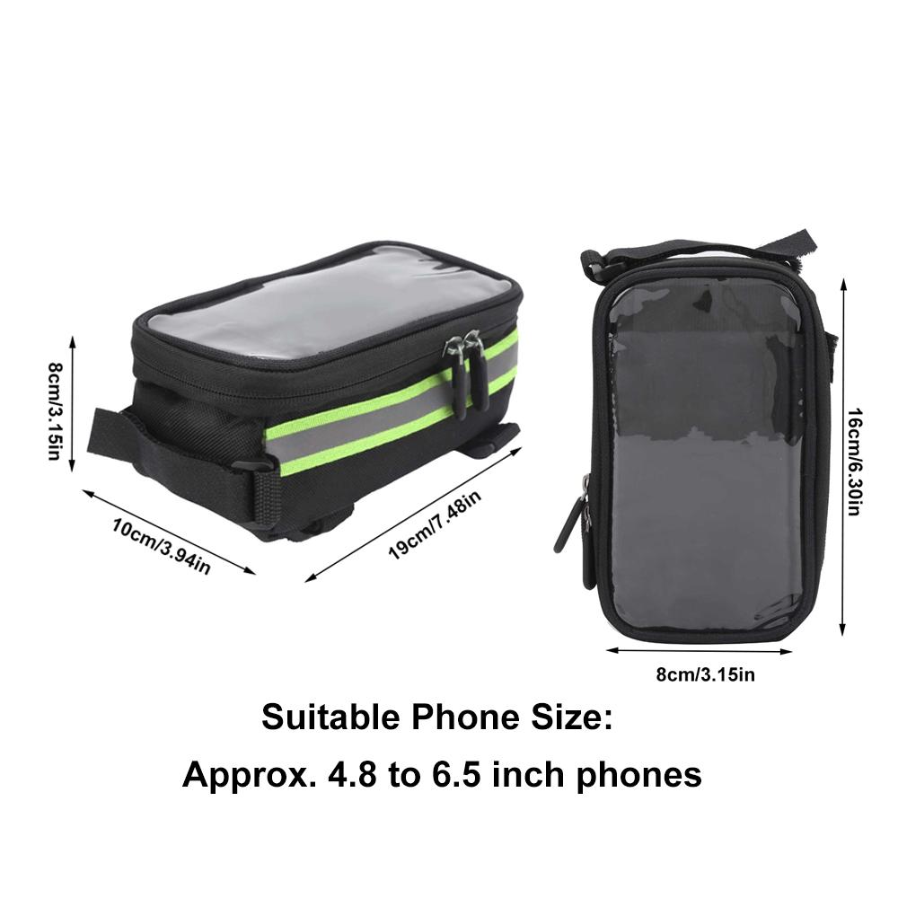 Easy Installation Bicycle Phone Bag Hook and Loop Straps Bike Frame Phone Holder  Road Bike Riding