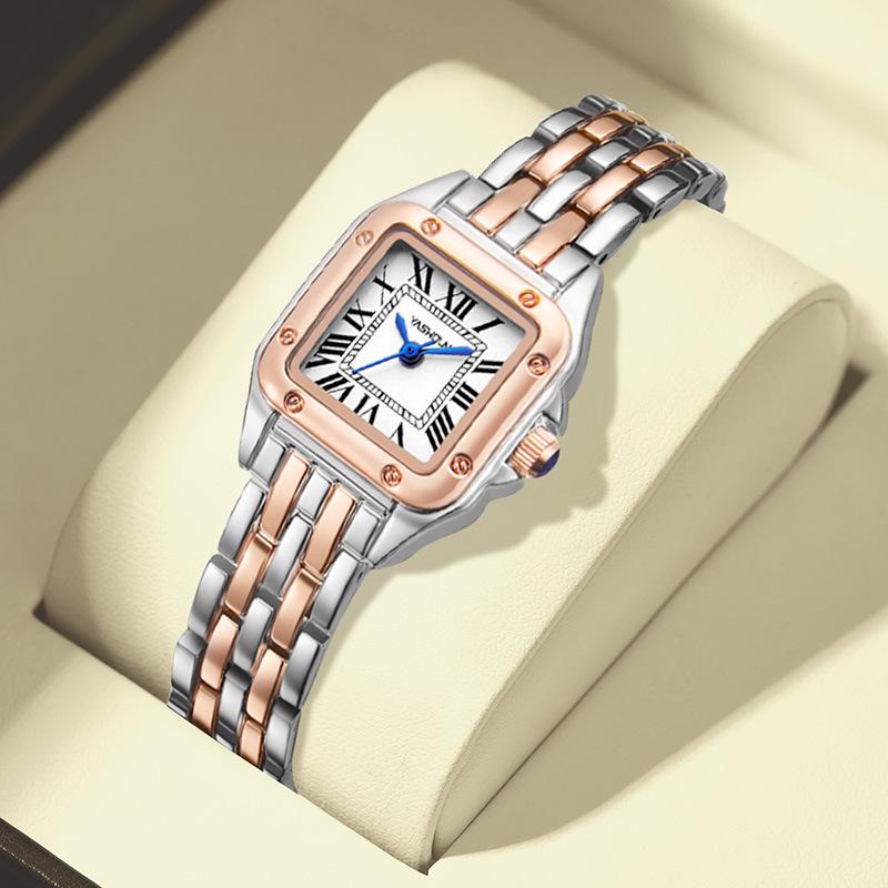 2023 Элегантные Ретро Римские Женские Водонепроницаемые Кварцевые Квадратные Часы