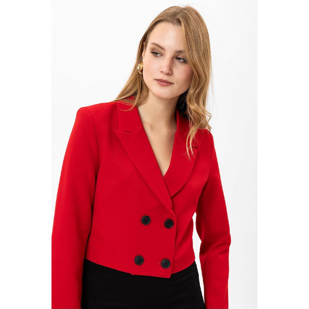 Women's Short Button-closed Blazer Jacket 245071 -