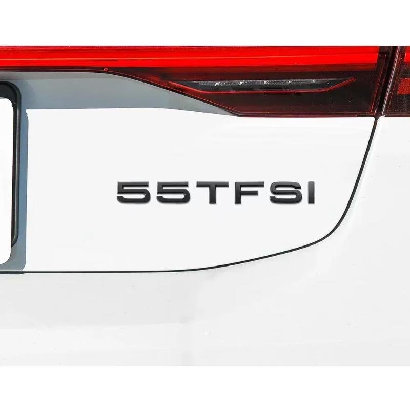 For 2s Chrome Black 3D Letters 30TFSI 35TFSI 40TFSI 45TFSI 50TFSI 55TFSI Rear Trunk Emblem Badge Sticker Car AcessoriesA1