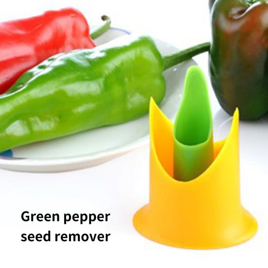 2 шт. Устройство для удаления сердцевины Легко чистить Простота в эксплуатации Удобная ручка Прочный антидеформируемый Удаление семян ABS Многоразовый инструмент для удаления сердцевины перца, перца, томатов