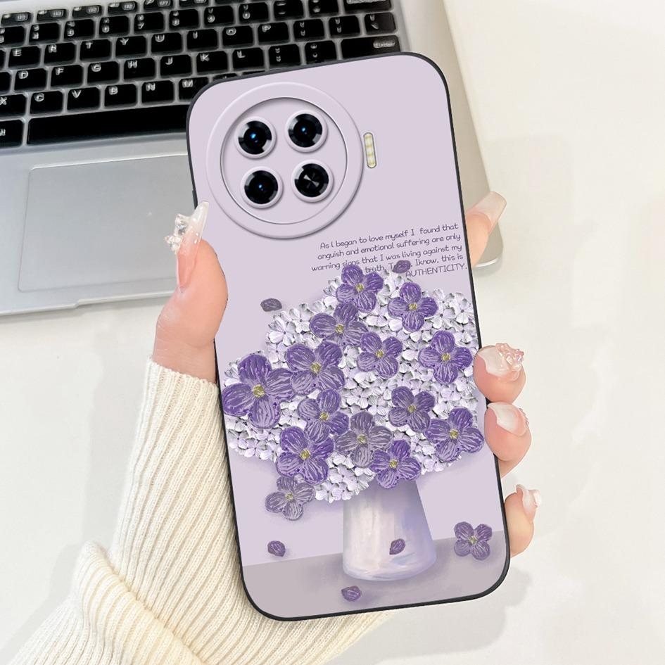 Чехол для Tecno Spark 20 Pro+ 2024 Модный Цветок Кактус Мягкий Жидкий Силикон Защитная Крышка для Объектива на Spark 20 Pro Plus KJ7 Чехол