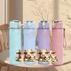 1PC Baby Cow Cute Watercolor Print 750ml Color Plastic Sports Water Bottle Leakproof Flip Straw Lid Suitable for Sports Office Home Use