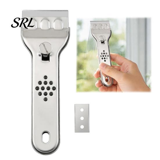 Stainless Steel Cleaning Blade Spatula with Replaceable Blade, Multi Surface Window Tool Scraper, Multifunction for Glass Windows Tiles Metal Scraping