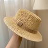 Straw Hat for Women Summer Old Money Style Hollow Woven Fedora Hat Retro French Beach Vacation Sun Hat Outdoor UV Protection