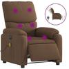 VidaXL Fauteuil inclinable de massage électrique marron tissu 3204816
