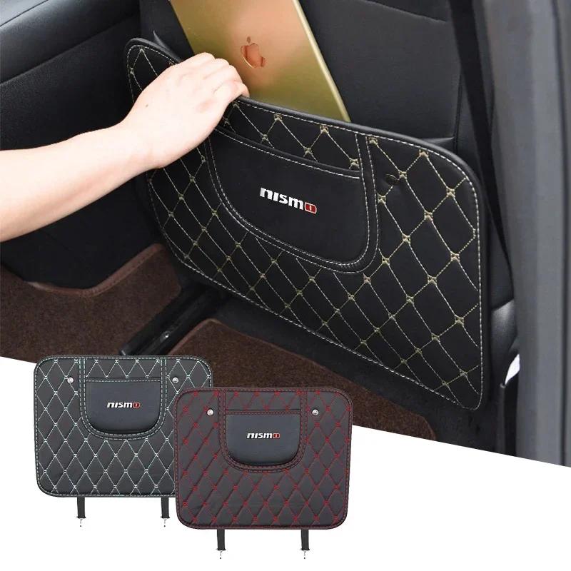 1pcs Car Rear Seat Back Anti Kicking Pads For Nissan Nismo Logo Tiida Teana Qashqai Juke X trail Note Almera Skyline Styling