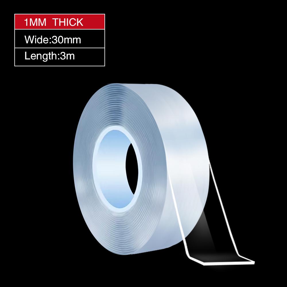 Car Nano Double Sided Tape Transparent Adhesive Strips Strong Sticky Fix Traceless Reusable Waterproof Decoration Tape