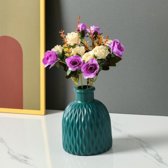 Ваза для цветов, небьющаяся, европейский стиль, однотонная, современная, круглая, открывающаяся, настольное украшение
