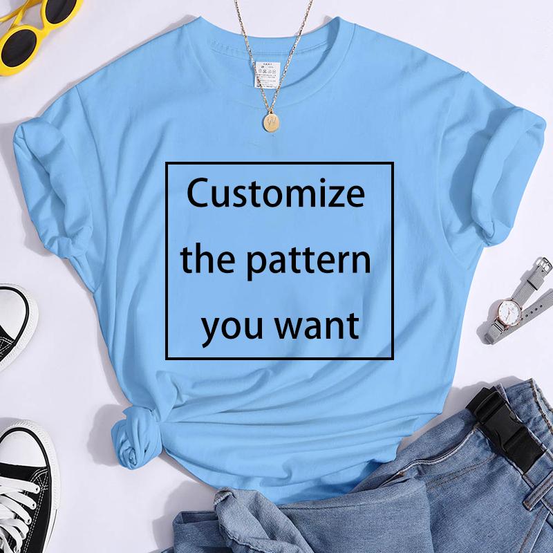 2024 Fashion Customized TShirts Women Men Harajuku Vneck Tshirt Summer Short Sleeve Tops Tees DIY Graphics Unisex Shirts