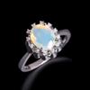 Romantic Crown Design Natural Colorful Opal Oval 7*9mm 925 Sterling Silver Women's Ring for Proposal Jewelry Gift