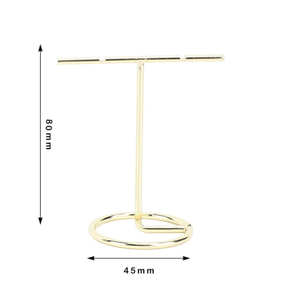4pcs Gold T Shaped Earring Display Stand Slotted Necklace Organizer Stand Home Storage