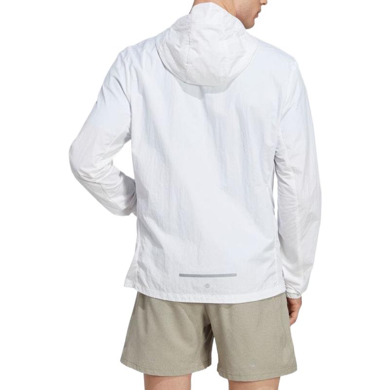 Adidas Марафонская куртка с логотипом, мужская верхняя одежда, белая IB8265