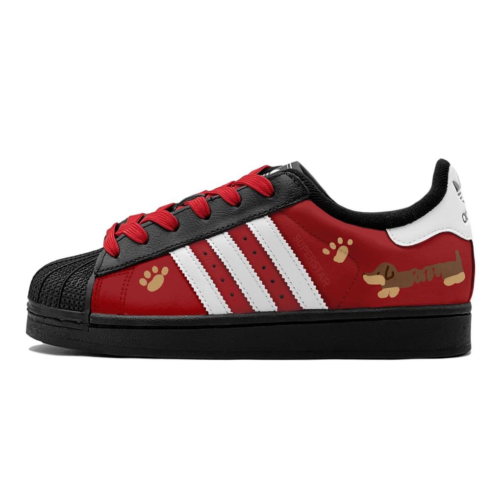 adidas Originals Superstar 2 Парные, Шарм таксы, Антивозрастные, Милые низкие кеды для скейтборда, Унисекс, Красно-коричневые JH9977(TeamS1-S-BOX)