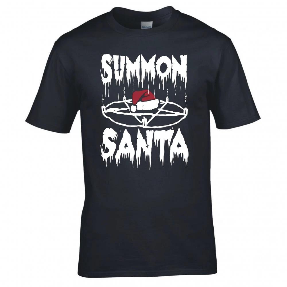 Funny Gothic Christmas Summon Santa Tshirt