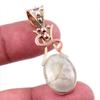 Natural Prehnite Gemstone 925 Solid Sterling Silver Two Tone Pendant 1.75" M4F73