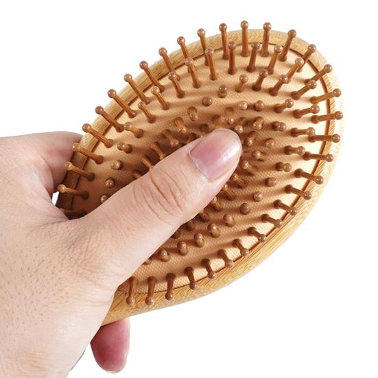 Yousheng Bamboo Air Cushion Hairbrush Hair Growth Natural Wood Bristle Scalp Massage Brush Men Women Anti-Static All Hair Types Detangling Comb