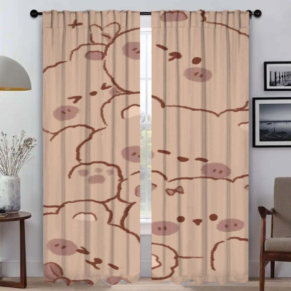 Blackout Curtains 2 Pieces Cut Cartoon Animal Home Interior Curtains for Camera Tulle for Bedroom Shades Partition Curtain Room