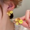 Серьги-гвоздики из стерлингового серебра 925 пробы с кристаллами, жемчугом, листьями и цветами для женщин, модные, новые, свежие, в деревенском стиле, подарок