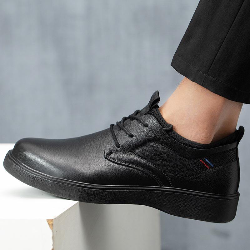 Мужская формальная обувь из натуральной кожи, непромокаемая нескользящая кухонная обувь, неразрушимые мужские ботинки со стальным носком, мужская обувь