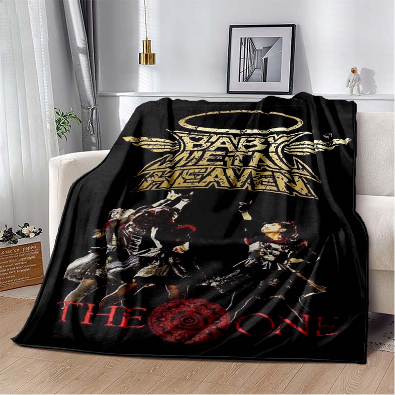 2026 New Babymetal Combination Printed Plush Soft Blanket Home Sofa Bed Warm Office Travel Picnic Flannel Blanket Bed Cover Gift