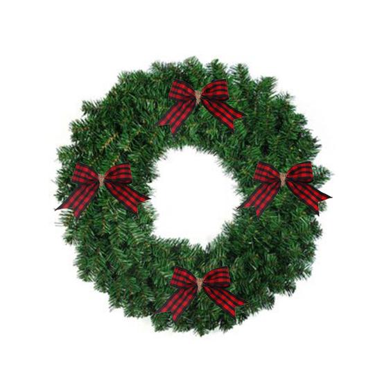 10 шт./компл., рождественский плед из конопли, многоразовый бант, красный, черный, белый цвет, веревка, рождественская елка, подарочная коробка, венок