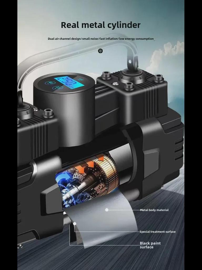 Цифровой дисплей портативный мини умный электрический автомобильный насос для шин с подсветкой