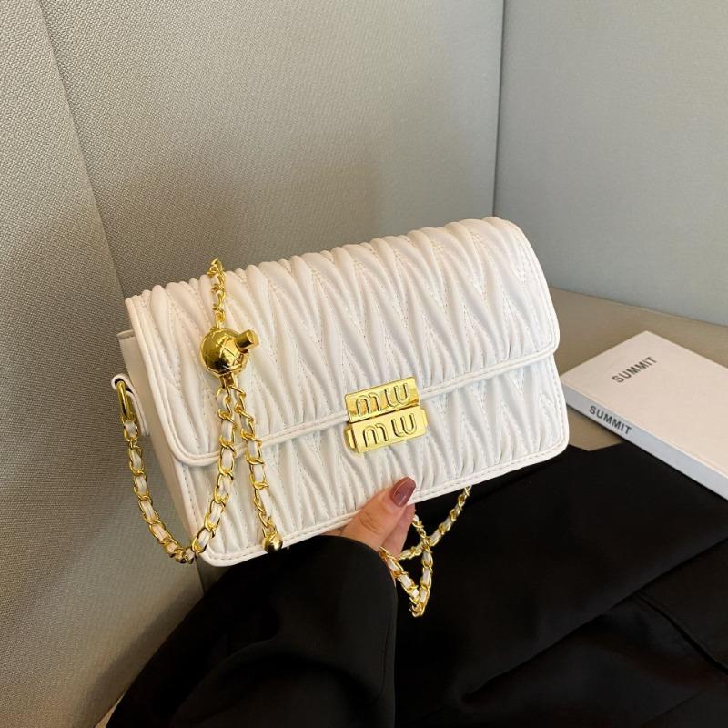 Новая женская сумка через плечо, кроссбоди, цепочка, модный тренд, маленькая квадратная сумка, плиссированная маленькая сумка