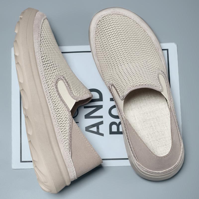 2025 Новые мужские туфли в корейском стиле с дышащей сеткой, весенние повседневные легкие подошвы, нескользящие, удобные для мужчин