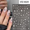 Nail Art Stickers New Chinese Style Butterfly Cat Eye Butterfly Beads Adhesive Nail Stickers